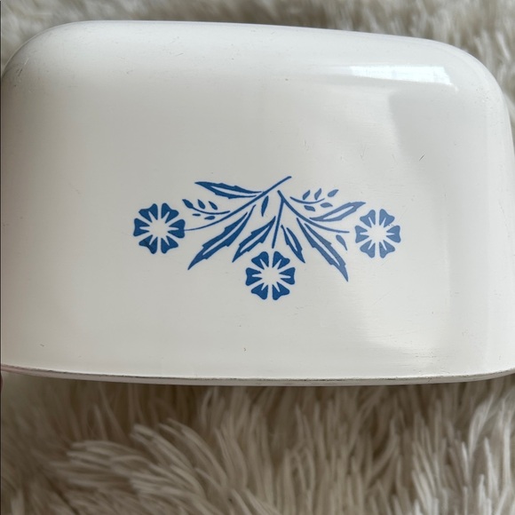 White Blue Floral Baking Dish, 7 cup corning ware vintage collector cornflower - Picture 7 of 8